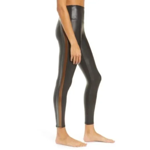 Spanx Faux Leather Track Stripe Leggings - Picture 4 of 7